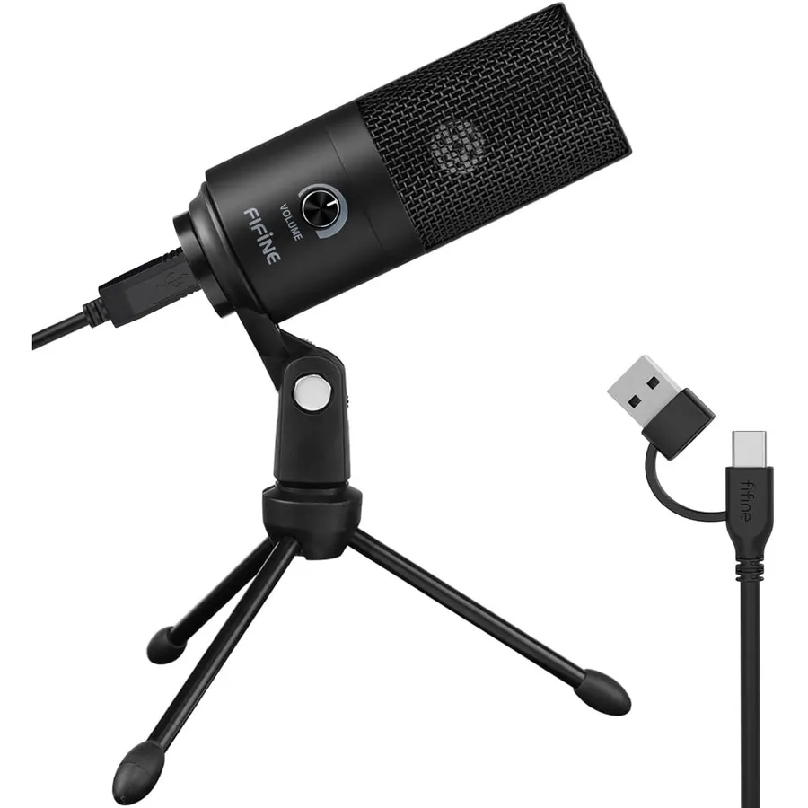 FIFINE K669B - USB condenser recording microphone with tripod