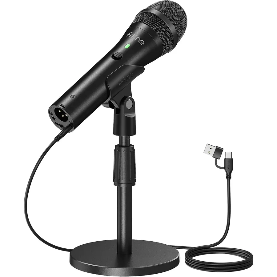 FIFINE TANK2 - Microfono dinamico USB/XLR con supporto da tavolo